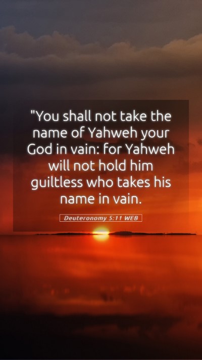 Picture 05 - Deuteronomy 5:11 WEB Mobile Phone Wallpaper - 