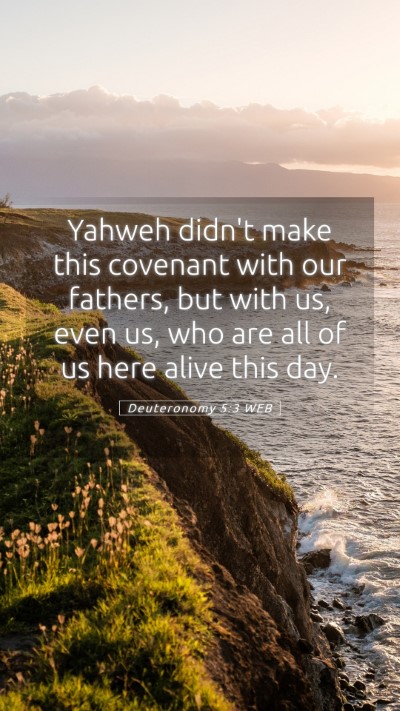 Picture 05 - Deuteronomy 5:3 WEB Mobile Phone Wallpaper - Yahweh didn't make this covenant with our - Mobile Bible Verse Wallpaper