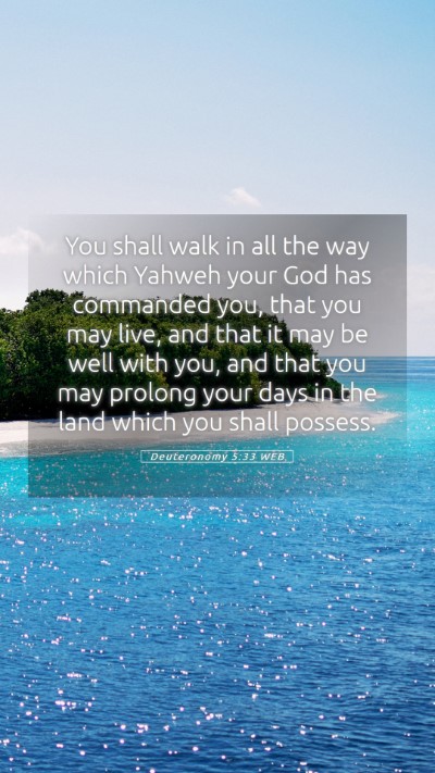Picture 05 - Deuteronomy 5:33 WEB Mobile Phone Wallpaper - You shall walk in all the way which Yahweh your - Mobile Bible Verse Wallpaper