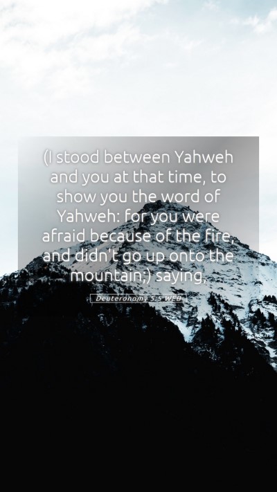 Picture 05 - Deuteronomy 5:5 WEB Mobile Phone Wallpaper - (I stood between Yahweh and you at that time, to - Mobile Bible Verse Wallpaper