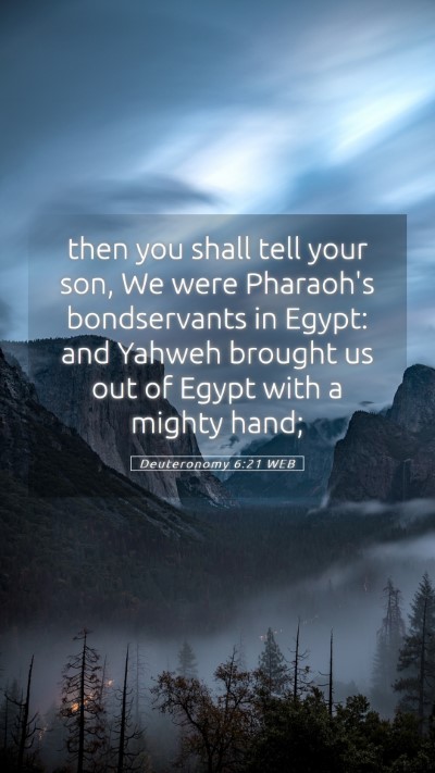 Picture 05 - Deuteronomy 6:21 WEB Mobile Phone Wallpaper - then you shall tell your son, We were Pharaoh's - Mobile Bible Verse Wallpaper