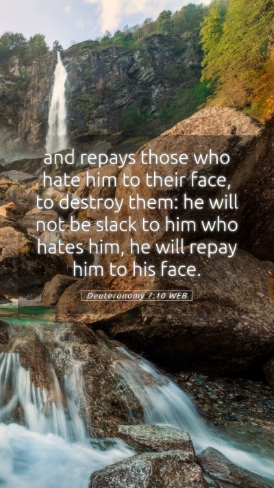 Picture 05 - Deuteronomy 7:10 WEB Mobile Phone Wallpaper - and repays those who hate him to their face, to - Mobile Bible Verse Wallpaper