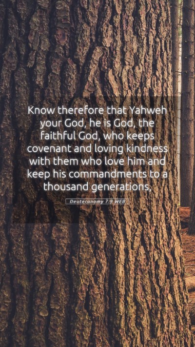 Picture 05 - Deuteronomy 7:9 WEB Mobile Phone Wallpaper - Know therefore that Yahweh your God, he is God, - Mobile Bible Verse Wallpaper