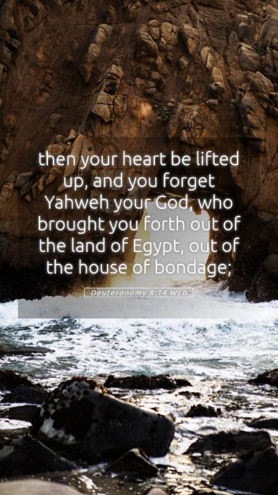 Picture 05 - Deuteronomy 8:14 WEB Mobile Phone Wallpaper - then your heart be lifted up, and you forget - Mobile Bible Verse Wallpaper