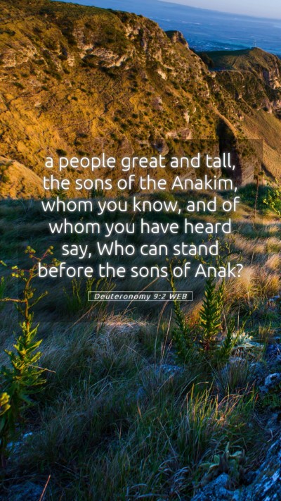Picture 05 - Deuteronomy 9:2 WEB Mobile Phone Wallpaper - a people great and tall, the sons of the Anakim, - Mobile Bible Verse Wallpaper