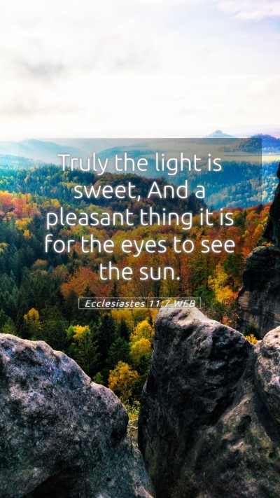Picture 05 - Ecclesiastes 11:7 WEB Mobile Phone Wallpaper - Truly the light is sweet, And a pleasant thing it - Mobile Bible Verse Wallpaper