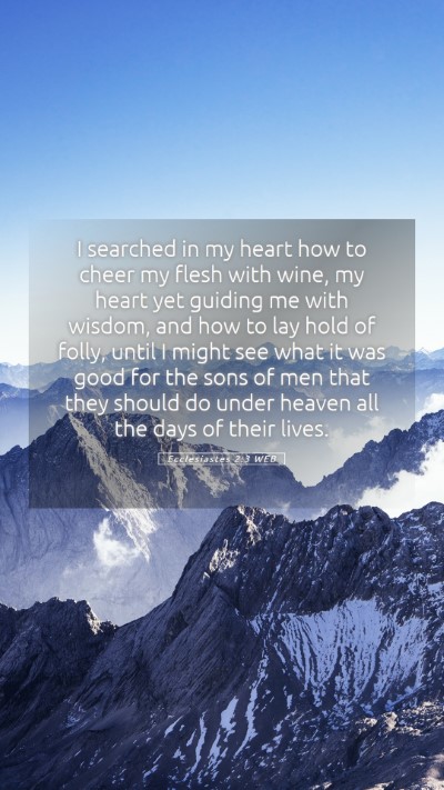 Picture 05 - Ecclesiastes 2:3 WEB Mobile Phone Wallpaper - I searched in my heart how to cheer my flesh with - Mobile Bible Verse Wallpaper