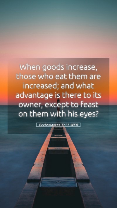 Picture 05 - Ecclesiastes 5:11 WEB Mobile Phone Wallpaper - When goods increase, those who eat them are - Mobile Bible Verse Wallpaper