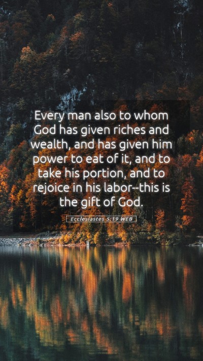 Picture 05 - Ecclesiastes 5:19 WEB Mobile Phone Wallpaper - Every man also to whom God has given riches and - Mobile Bible Verse Wallpaper