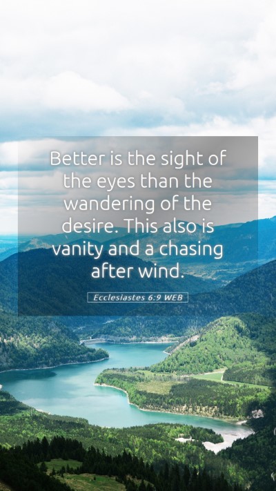 Picture 05 - Ecclesiastes 6:9 WEB Mobile Phone Wallpaper - Better is the sight of the eyes than the - Mobile Bible Verse Wallpaper