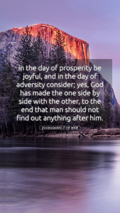 Picture 05 - Ecclesiastes 7:14 WEB Mobile Phone Wallpaper - In the day of prosperity be joyful, and in the - Mobile Bible Verse Wallpaper
