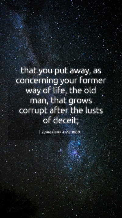 Picture 05 - Ephesians 4:22 WEB Mobile Phone Wallpaper - that you put away, as concerning your former way - Mobile Bible Verse Wallpaper