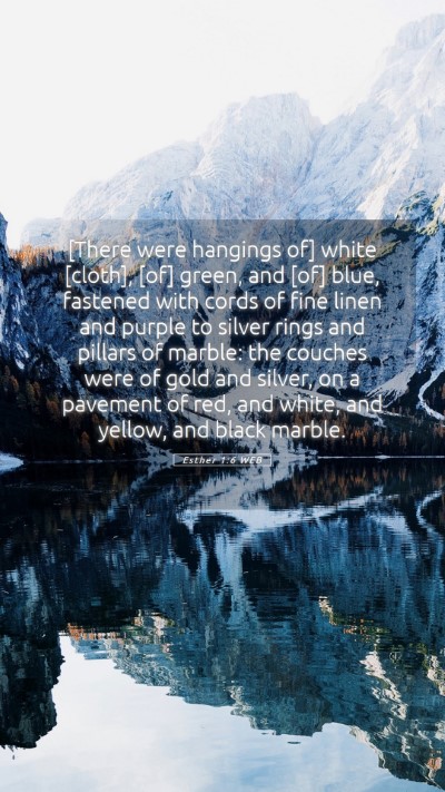 Picture 05 - Esther 1:6 WEB Mobile Phone Wallpaper - [There were hangings of] white [cloth], [of] - Mobile Bible Verse Wallpaper