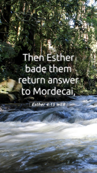 Picture 05 - Esther 4:15 WEB Mobile Phone Wallpaper - Then Esther bade them return answer to - Mobile Bible Verse Wallpaper