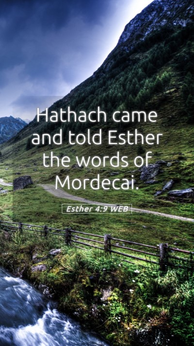 Picture 05 - Esther 4:9 WEB Mobile Phone Wallpaper - Hathach came and told Esther the words of - Mobile Bible Verse Wallpaper