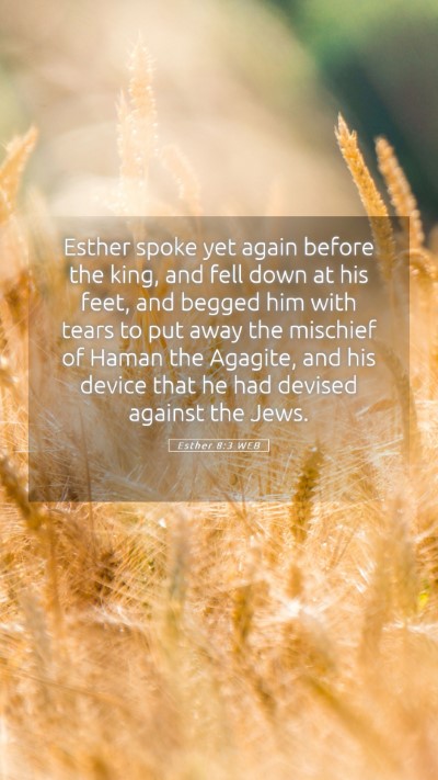 Picture 05 - Esther 8:3 WEB Mobile Phone Wallpaper - Esther spoke yet again before the king, and fell - Mobile Bible Verse Wallpaper