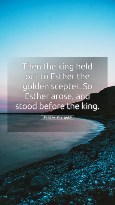 Picture 05 - Esther 8:4 WEB Mobile Phone Wallpaper - Then the king held out to Esther the golden - Mobile Bible Verse Wallpaper