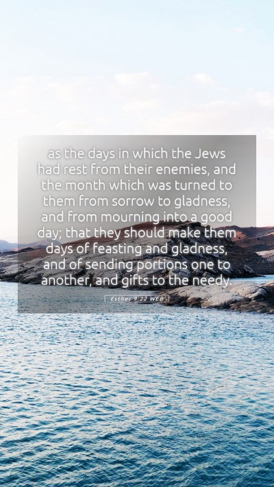 Picture 05 - Esther 9:22 WEB Mobile Phone Wallpaper - as the days in which the Jews had rest from their - Mobile Bible Verse Wallpaper