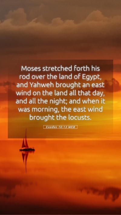 Picture 05 - Exodus 10:13 WEB Mobile Phone Wallpaper - Moses stretched forth his rod over the land of - Mobile Bible Verse Wallpaper