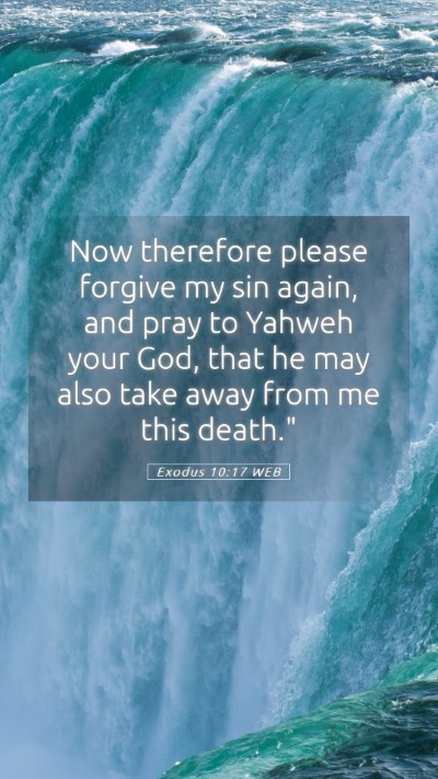 Picture 05 - Exodus 10:17 WEB Mobile Phone Wallpaper - Now therefore please forgive my sin again, and - Mobile Bible Verse Wallpaper
