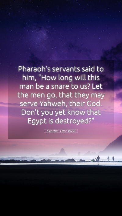 Picture 05 - Exodus 10:7 WEB Mobile Phone Wallpaper - Pharaoh's servants said to him, 