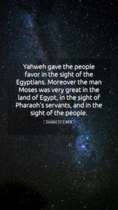 Picture 05 - Exodus 11:3 WEB Mobile Phone Wallpaper - Yahweh gave the people favor in the sight of the - Mobile Bible Verse Wallpaper