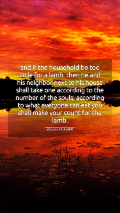 Picture 05 - Exodus 12:4 WEB Mobile Phone Wallpaper - and if the household be too little for a lamb, - Mobile Bible Verse Wallpaper