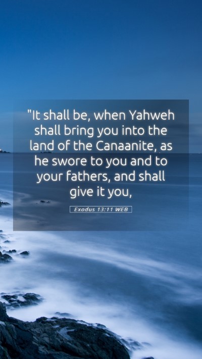 Picture 05 - Exodus 13:11 WEB Mobile Phone Wallpaper - 