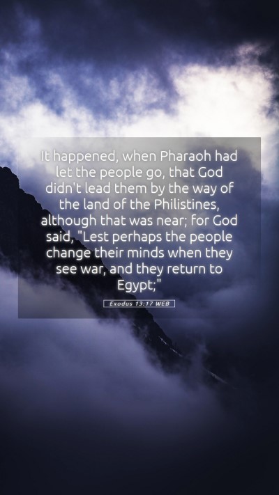 Picture 05 - Exodus 13:17 WEB Mobile Phone Wallpaper - It happened, when Pharaoh had let the people go, - Mobile Bible Verse Wallpaper