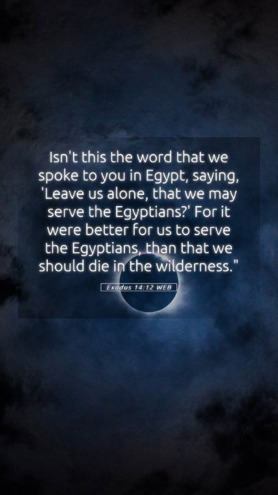 Picture 05 - Exodus 14:12 WEB Mobile Phone Wallpaper - Isn't this the word that we spoke to you in - Mobile Bible Verse Wallpaper