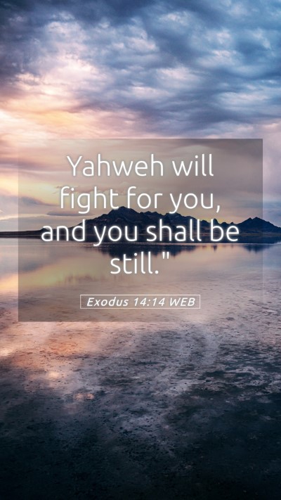 Picture 05 - Exodus 14:14 WEB Mobile Phone Wallpaper - Yahweh will fight for you, and you shall be - Mobile Bible Verse Wallpaper
