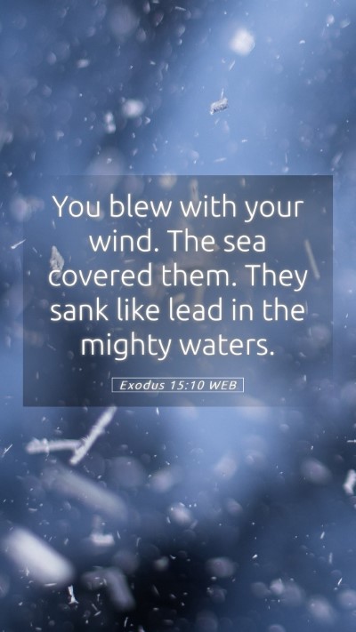 Picture 05 - Exodus 15:10 WEB Mobile Phone Wallpaper - You blew with your wind. The sea covered them. - Mobile Bible Verse Wallpaper