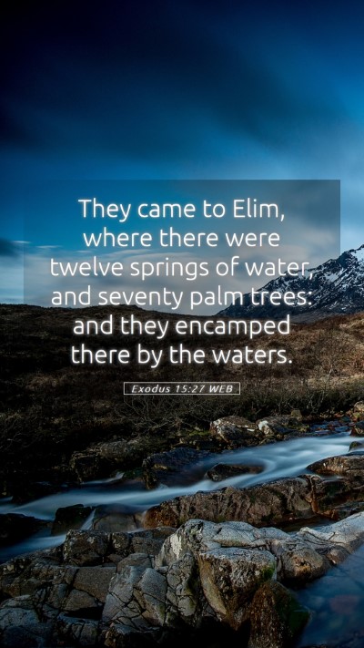 Picture 05 - Exodus 15:27 WEB Mobile Phone Wallpaper - They came to Elim, where there were twelve - Mobile Bible Verse Wallpaper