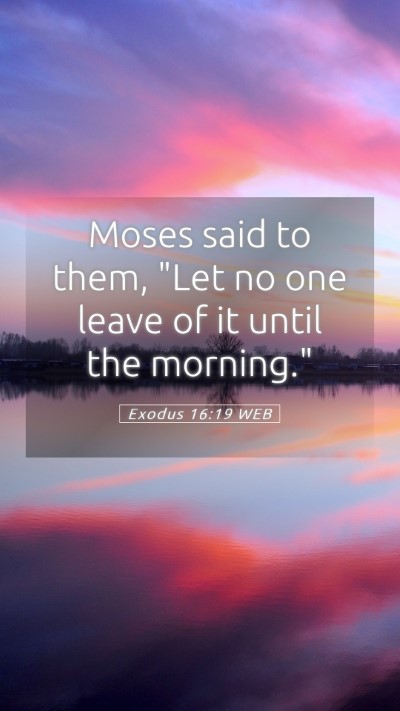 Picture 05 - Exodus 16:19 WEB Mobile Phone Wallpaper - Moses said to them, 