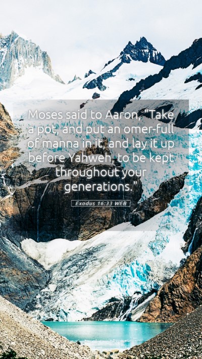 Picture 05 - Exodus 16:33 WEB Mobile Phone Wallpaper - Moses said to Aaron, 