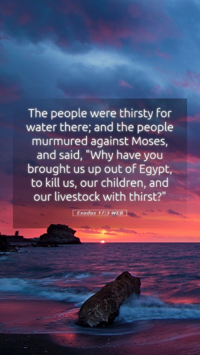 Picture 05 - Exodus 17:3 WEB Mobile Phone Wallpaper - The people were thirsty for water there; and the - Mobile Bible Verse Wallpaper
