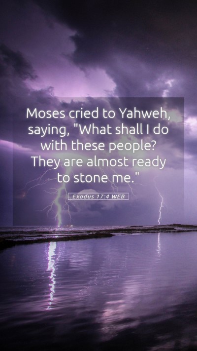 Picture 05 - Exodus 17:4 WEB Mobile Phone Wallpaper - Moses cried to Yahweh, saying, 