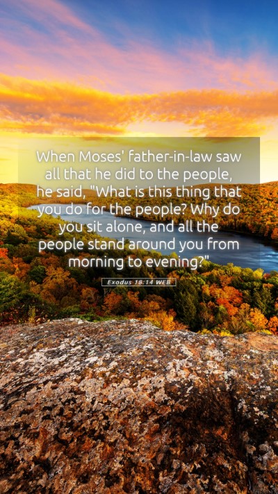 Picture 05 - Exodus 18:14 WEB Mobile Phone Wallpaper - When Moses' father-in-law saw all that he did to - Mobile Bible Verse Wallpaper