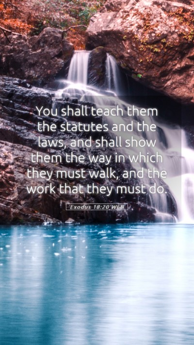Picture 05 - Exodus 18:20 WEB Mobile Phone Wallpaper - You shall teach them the statutes and the laws, - Mobile Bible Verse Wallpaper
