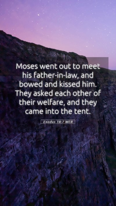 Picture 05 - Exodus 18:7 WEB Mobile Phone Wallpaper - Moses went out to meet his father-in-law, and - Mobile Bible Verse Wallpaper
