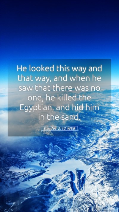 Picture 05 - Exodus 2:12 WEB Mobile Phone Wallpaper - He looked this way and that way, and when he saw - Mobile Bible Verse Wallpaper