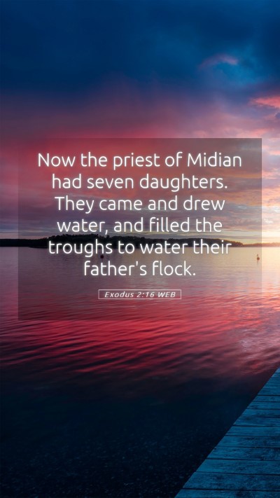 Picture 05 - Exodus 2:16 WEB Mobile Phone Wallpaper - Now the priest of Midian had seven daughters. - Mobile Bible Verse Wallpaper