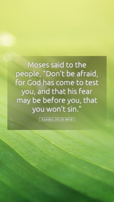 Picture 05 - Exodus 20:20 WEB Mobile Phone Wallpaper - Moses said to the people, 