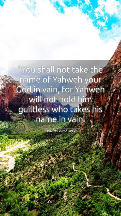 Picture 05 - Exodus 20:7 WEB Mobile Phone Wallpaper - 
