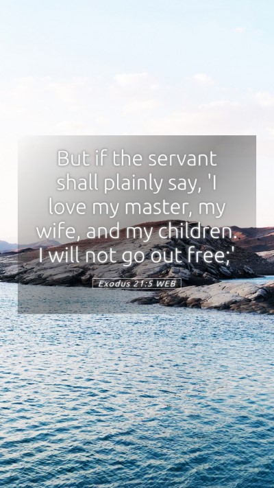 Picture 05 - Exodus 21:5 WEB Mobile Phone Wallpaper - But if the servant shall plainly say, 'I love my - Mobile Bible Verse Wallpaper
