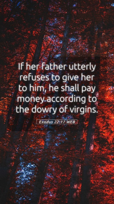 Picture 05 - Exodus 22:17 WEB Mobile Phone Wallpaper - If her father utterly refuses to give her to him, - Mobile Bible Verse Wallpaper