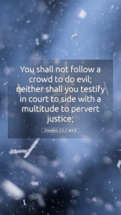 Picture 05 - Exodus 23:2 WEB Mobile Phone Wallpaper - You shall not follow a crowd to do evil; neither - Mobile Bible Verse Wallpaper