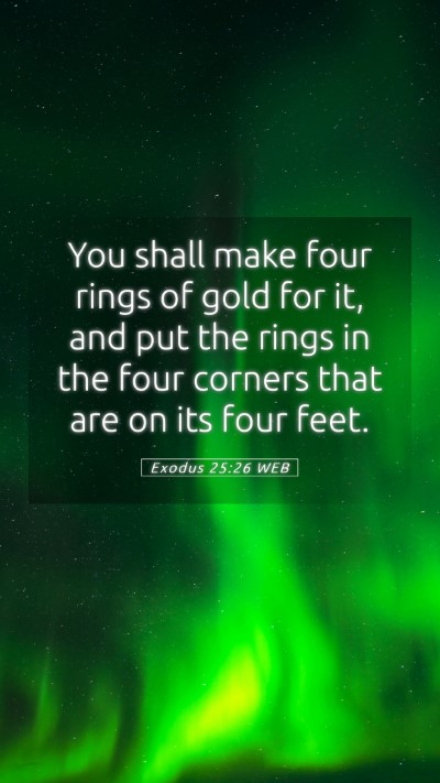 Picture 05 - Exodus 25:26 WEB Mobile Phone Wallpaper - You shall make four rings of gold for it, and put - Mobile Bible Verse Wallpaper