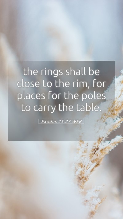 Picture 05 - Exodus 25:27 WEB Mobile Phone Wallpaper - the rings shall be close to the rim, for places - Mobile Bible Verse Wallpaper