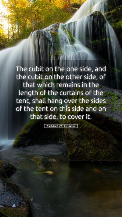 Picture 05 - Exodus 26:13 WEB Mobile Phone Wallpaper - The cubit on the one side, and the cubit on the - Mobile Bible Verse Wallpaper